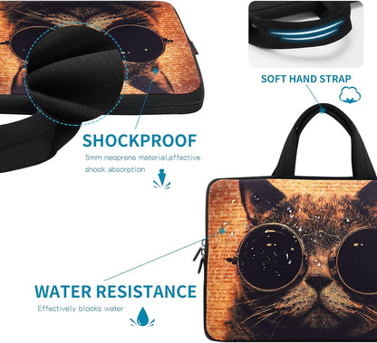 14 15 15.4 15.6 Inch Laptop Handle Bag Computer Protect Case Pouch Holder Notebook Sleeve Neoprene Cover Soft Carring Travel Case Laptop Sleeve Cat ICB-07
