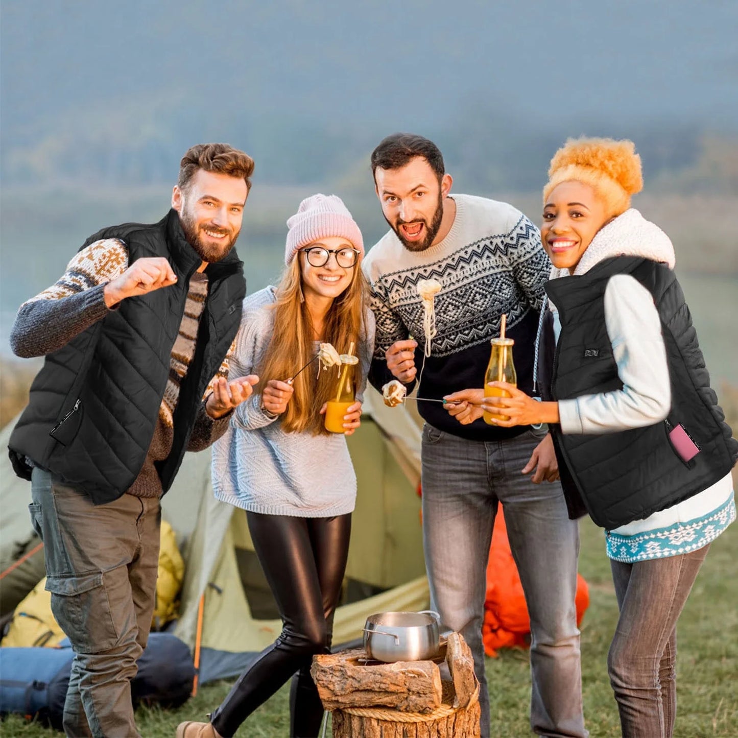 20000Mah Power Bank for Heated Vest Portable Charger 5V 2.1A Dual USB Ports Battery Pack for Heated Blanket Clothing Black